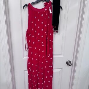 Red Polka Dot Maxi Dress - Size 12